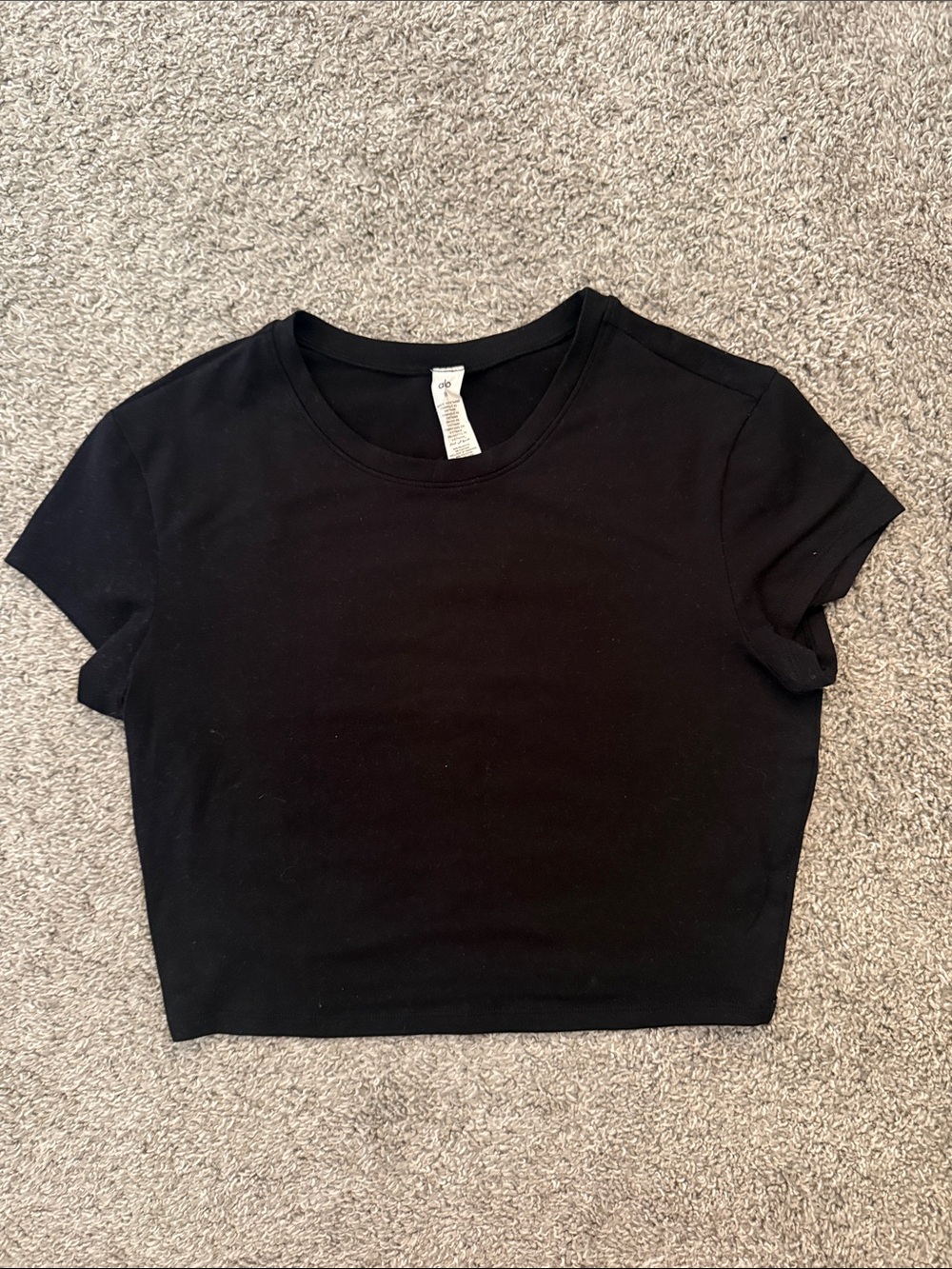 ALO Yoga Black Short-Sleeve Crop Top